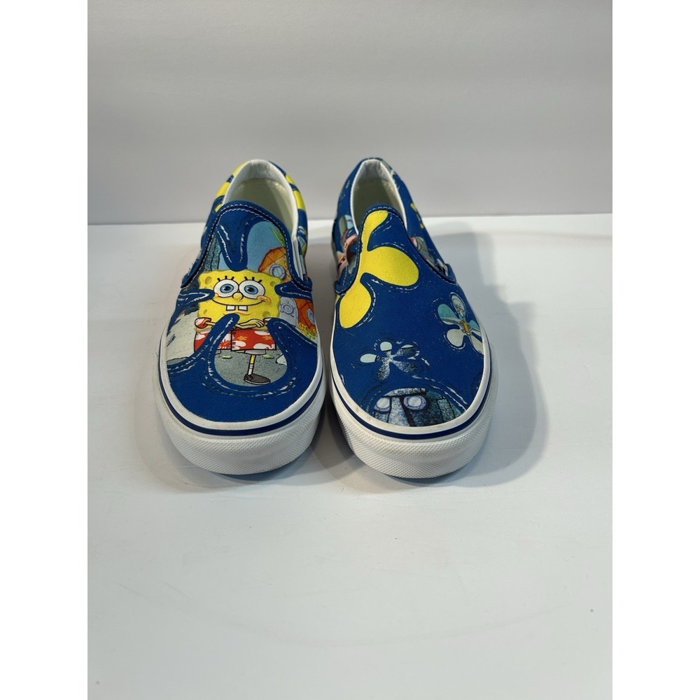 Vans SpongeBob SquarePants Slip On Shoes Men 7.5 Women 9 Blue Nickelodeon - Picture 2 of 8